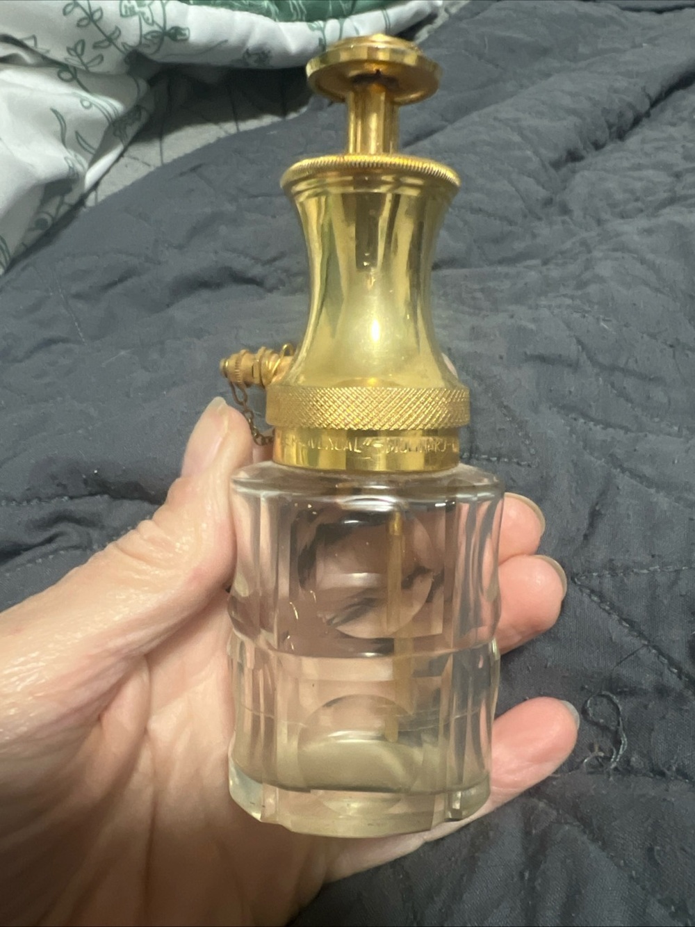 Vintage art deco  La Provencia metal/crystal perfume bottle